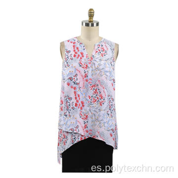 blusa sin mangas con cuello en V